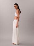 White Cotton Relaxed Pants  Women