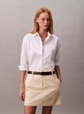 Bej Fusta Mini Chino Din Bumbac Elastic  Femei