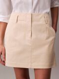 Bej Fusta Mini Chino Din Bumbac Elastic  Femei