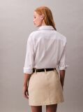 Bej Fusta Mini Chino Din Bumbac Elastic  Femei