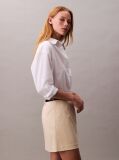 Bej Fusta Mini Chino Din Bumbac Elastic  Femei