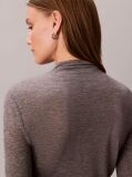 Gri Top Slim Cu Guler Mock  Femei