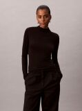 Black Slim Mock Neck Top  Women