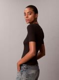 Negru Tricou Slim Din Modal Reiat  Femei