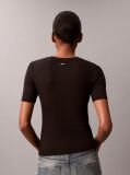 Negru Tricou Slim Din Modal Reiat  Femei