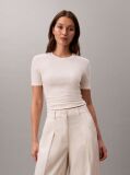 Alb Tricou Slim Din Modal Reiat  Femei