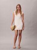 Alb Rochie Mini Cu Textura Stralucitoare  Femei