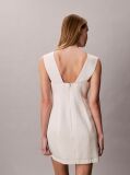 Alb Rochie Mini Cu Textura Stralucitoare  Femei