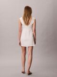 Alb Rochie Mini Cu Textura Stralucitoare  Femei