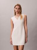 Alb Rochie Mini Cu Textura Stralucitoare  Femei