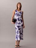 Multi Rochie Maxi Din Chiffon Cu Imprimeu Si Guler Drapat  Femei