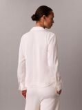 Alb Camasa Slim Din Satin Texturat  Femei