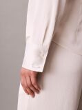 Alb Camasa Slim Din Satin Texturat  Femei
