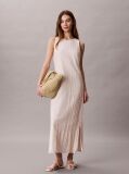 Pink Sheer Stripe Crinkle Maxi Dress  Women