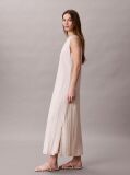 Pink Sheer Stripe Crinkle Maxi Dress  Women