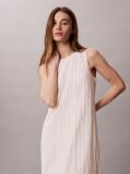 Pink Sheer Stripe Crinkle Maxi Dress  Women
