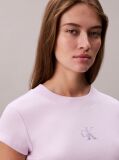 Mov Tricou Slim Cropped Cu Monograma  Femei