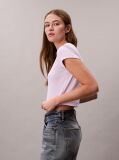 Mov Tricou Slim Cropped Cu Monograma  Femei