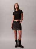 Negru Tricou Slim Cropped Cu Monograma  Femei