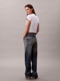Alb Tricou Slim Cropped Cu Monograma  Femei