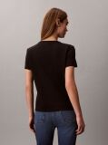 Negru Tricou Cu Monograma  Femei