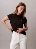 Negru Tricou Cu Monograma  Femei