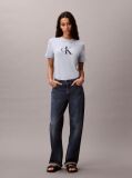 Blue Monogram Logo Tee  Women