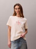 Alb Tricou Cu Logo Monograma  Femei