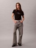 Negru Tricou Cu Logo Monograma  Femei