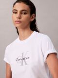 Alb Tricou Cu Logo Monograma  Femei