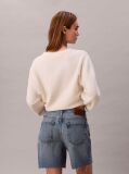 Bej Pantaloni Scurti Din Denim Stil 90s Cu Logo  Femei