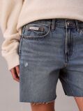 Bej Pantaloni Scurti Din Denim Stil 90s Cu Logo  Femei