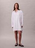 Alb Rochie Mini Oversized Din Bumbac   Femei