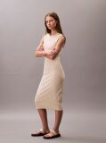 Alb Rochie Din Bumbac  Femei
