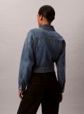 Denim Jacheta Scurta Din Denim Cu Fermoar  Femei