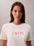 Alb Tricou Slim Cu Logo Grafic  Femei