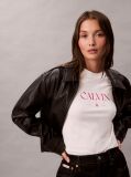 Alb Tricou Slim Cu Logo Grafic  Femei