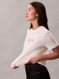 Alb Tricou Slim Cu Logo Grafic  Femei