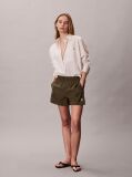 White Relaxed Cotton Poplin Stripe Shirt  Women