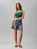 Verde Top Cami Scurt Din Bumbac Reiat  Femei