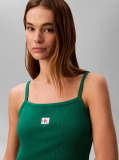 Verde Top Cami Scurt Din Bumbac Reiat  Femei