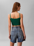 Verde Top Cami Scurt Din Bumbac Reiat  Femei