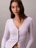 Mov Cardigan Slim Din Tricot Cu Model  Femei