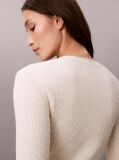 Alb Cardigan Slim Din Tricot Cu Model  Femei