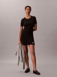 Negru Rochie Mini Evazata Din Bumbac Reiata  Femei