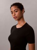 Negru Rochie Mini Evazata Din Bumbac Reiata  Femei