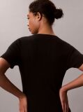 Negru Rochie Mini Evazata Din Bumbac Reiata  Femei