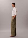 Green Relaxed Cotton Twill Cargo Pants  Women