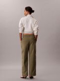Green Relaxed Cotton Twill Cargo Pants  Women