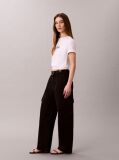 Black Relaxed Cotton Twill Cargo Pants  Women